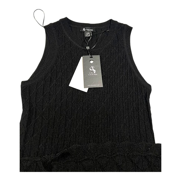 NWT Alison Sheri Black Knit Sleeveless Maxi Sweater Dress Womens Medium - Picture 2 of 13